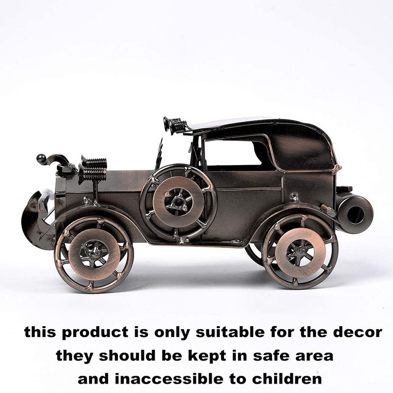 MOYODOR Metal Antique Vintage Car Model Handcrafted Collections Collectible Vehicle for Bar or Home Decor Decoration Great Birthday Gift Bronze Classic Car Model, Large - Image 3